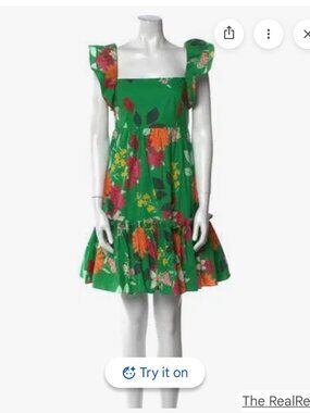 Cara Cara Green Floral Mini Dress